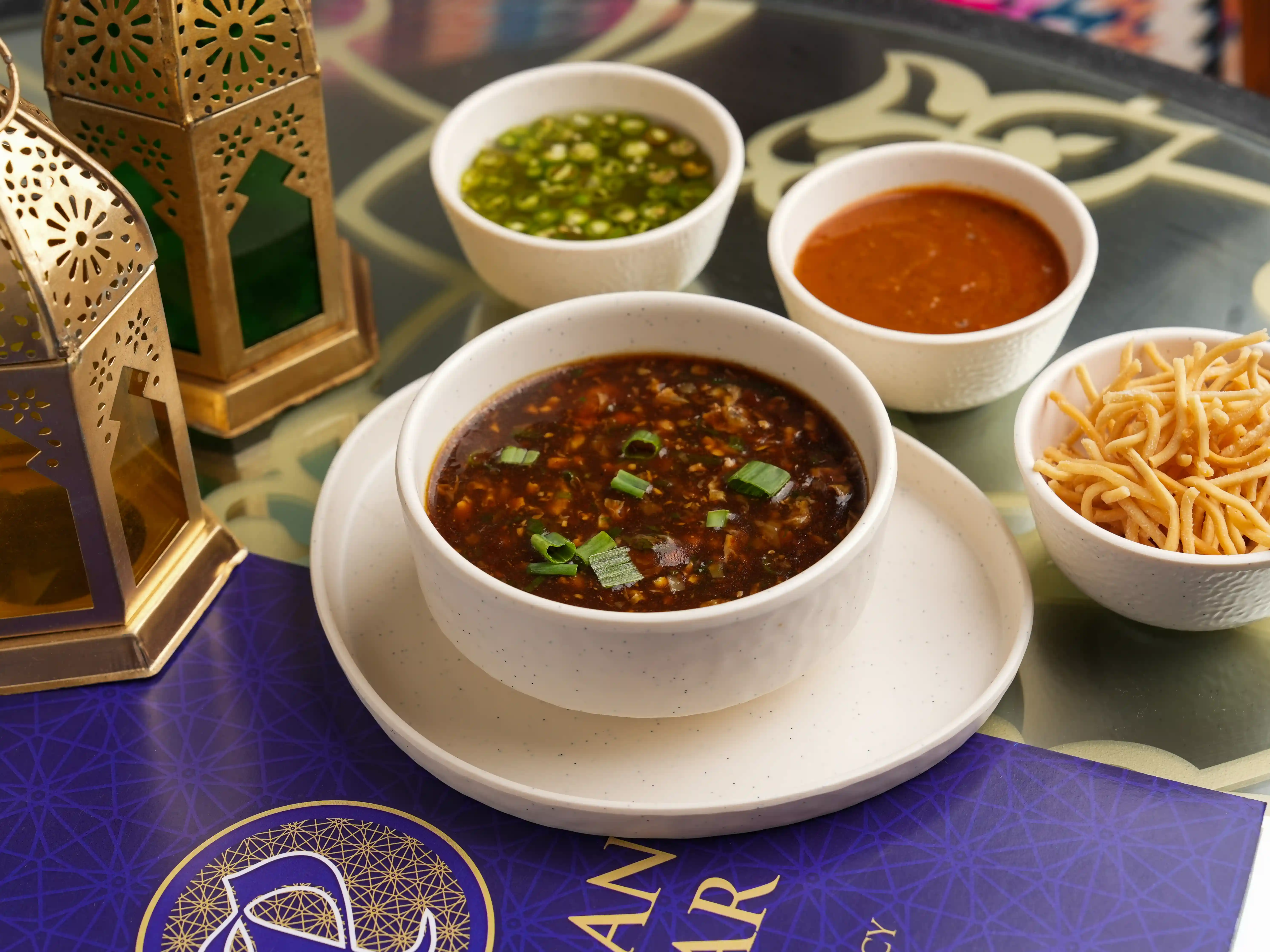 Steaming hot bowls of authentic Chinese soup