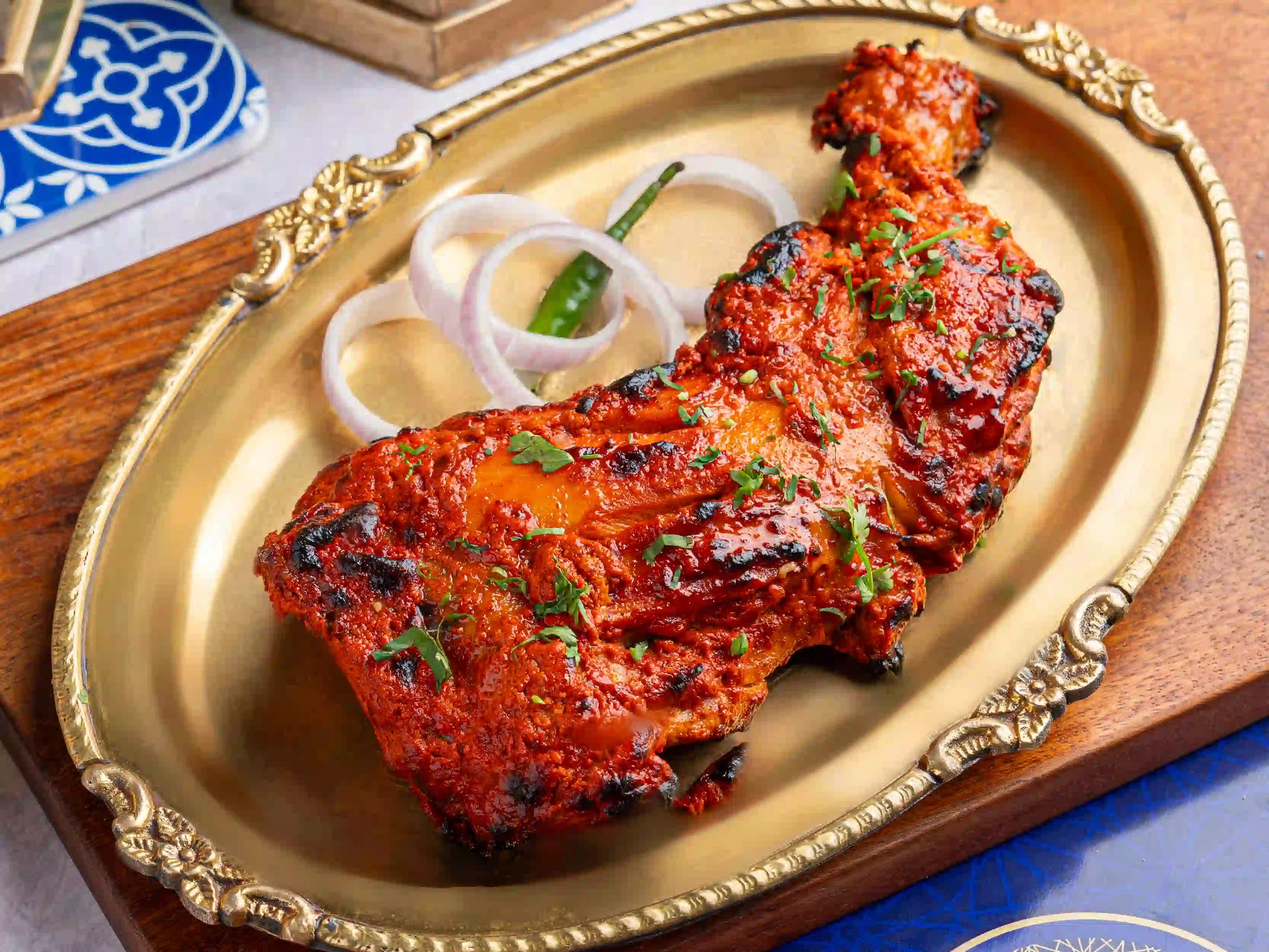 Tandoori chicken and paneer tikka