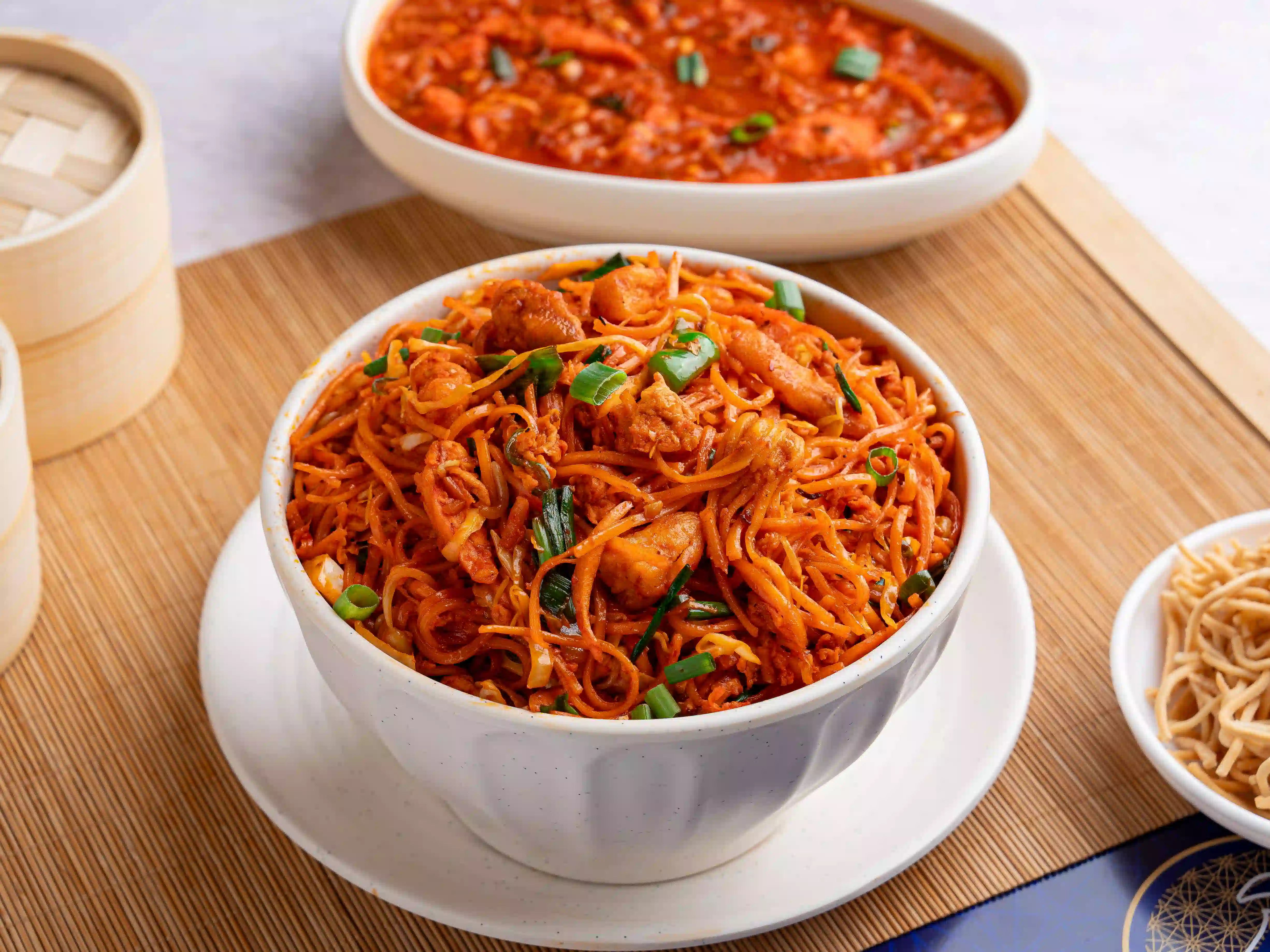 Chinese noodles and Manchurian dish